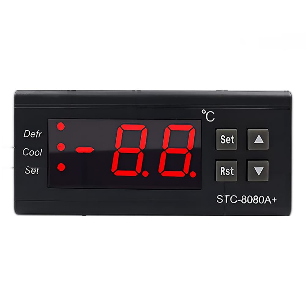 STC-8080A+ Electronic Thermostat, Cold Storage Refrigerator Cabinet Temperature Control Switch, Defrosting and Cooling Intelligent Temperature Controller