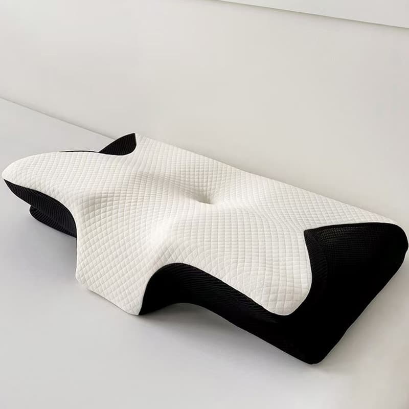 Spot wholesale cross-border knitted butterfly-shaped memory foam pillow special-shaped slow rebound sleep cervical vertebra memory pillow core