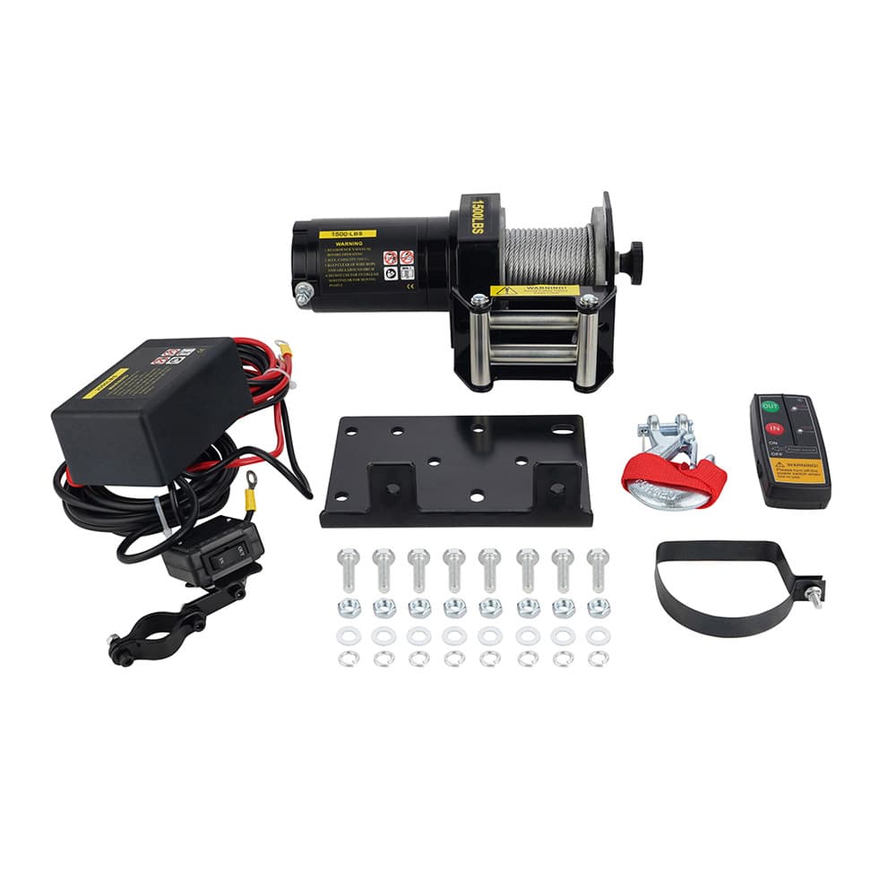 Small Electric Winch 12V 1500lb Portable with Wireless Remote Control, Factory Direct