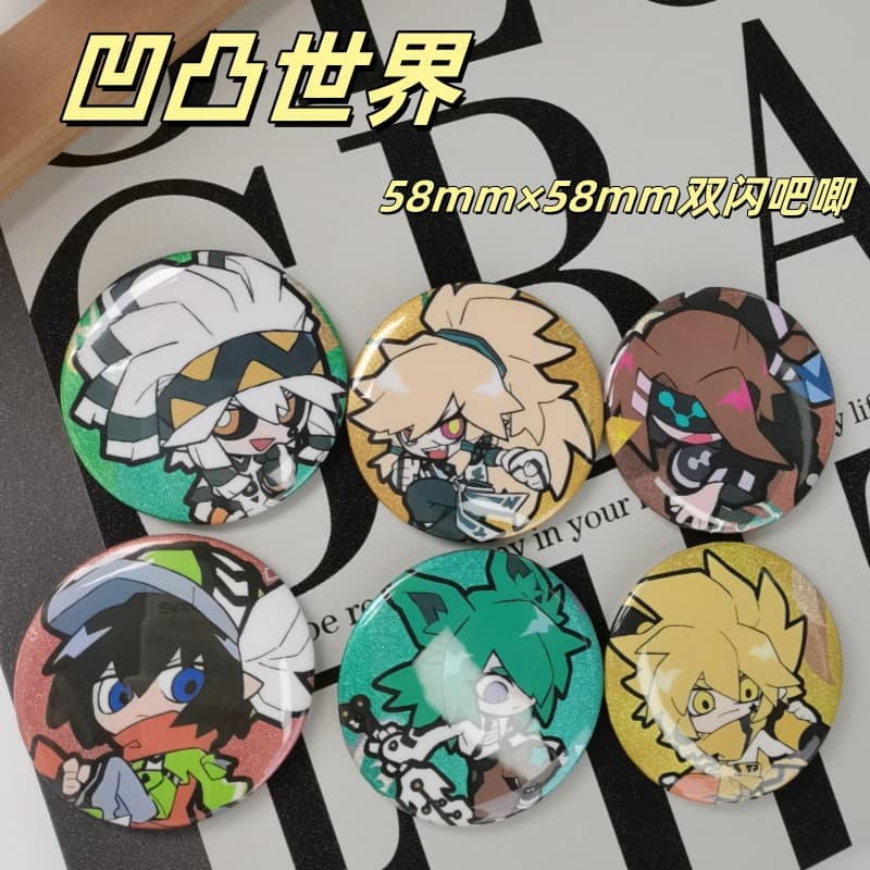 Anime concave and convex world double flash bar peripheral Camille Monde Zuma Gardros tin badge