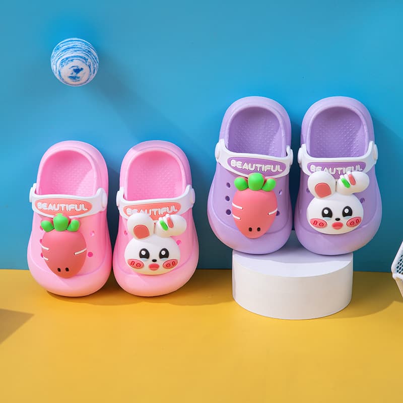 Non-slip Soft Sole Cute Cartoon Bunny Clogs for Girls Summer Children's Sandals Toddler Kids