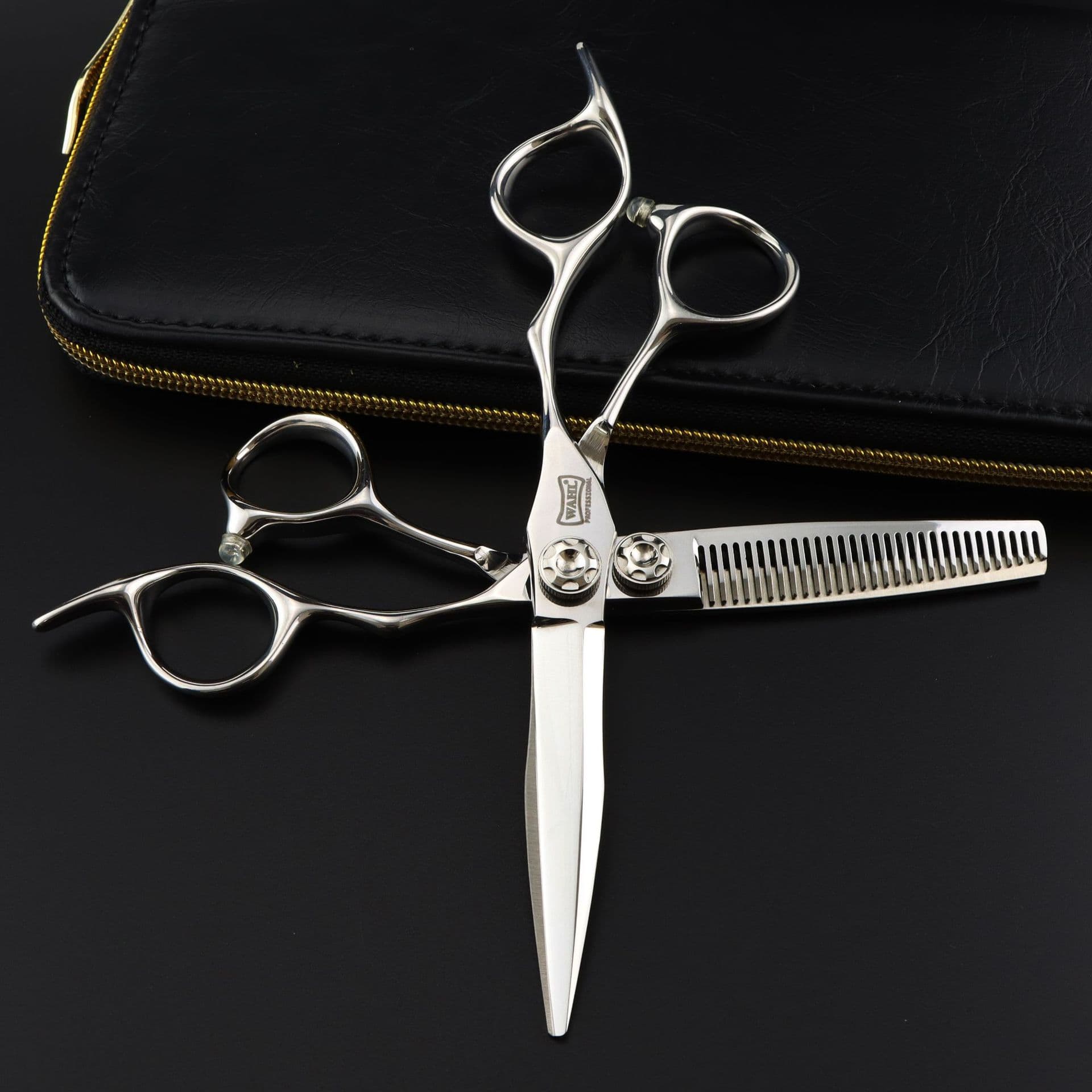 6.0-inch silver thick ring Wahl hairdressing scissors, hair scissors, flat scissors, bangs scissors, thinning scissors