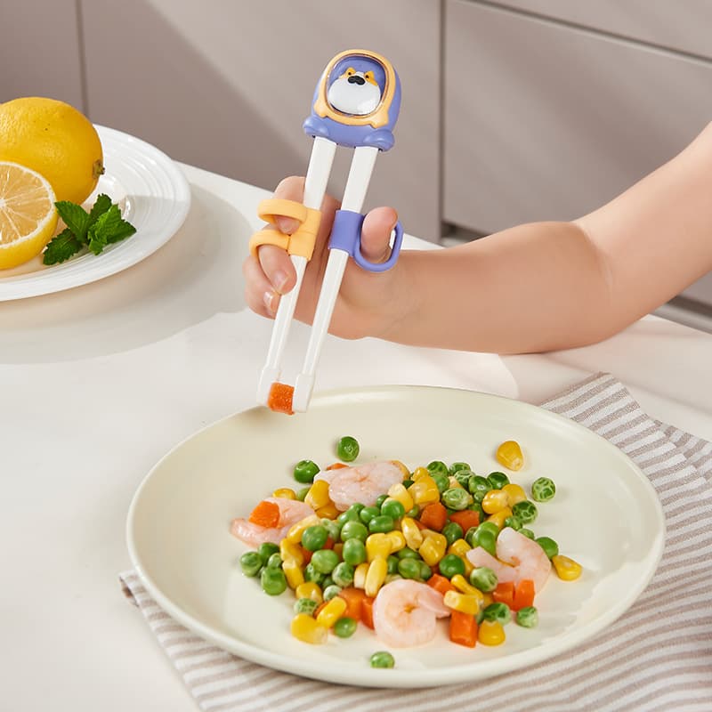 Cartoon Character Chopsticks Children's Chopsticks Baby Learning Chopsticks Toddler Practice Tiger Mouth Training Chopsticks and Spoon Two-Stage Tableware