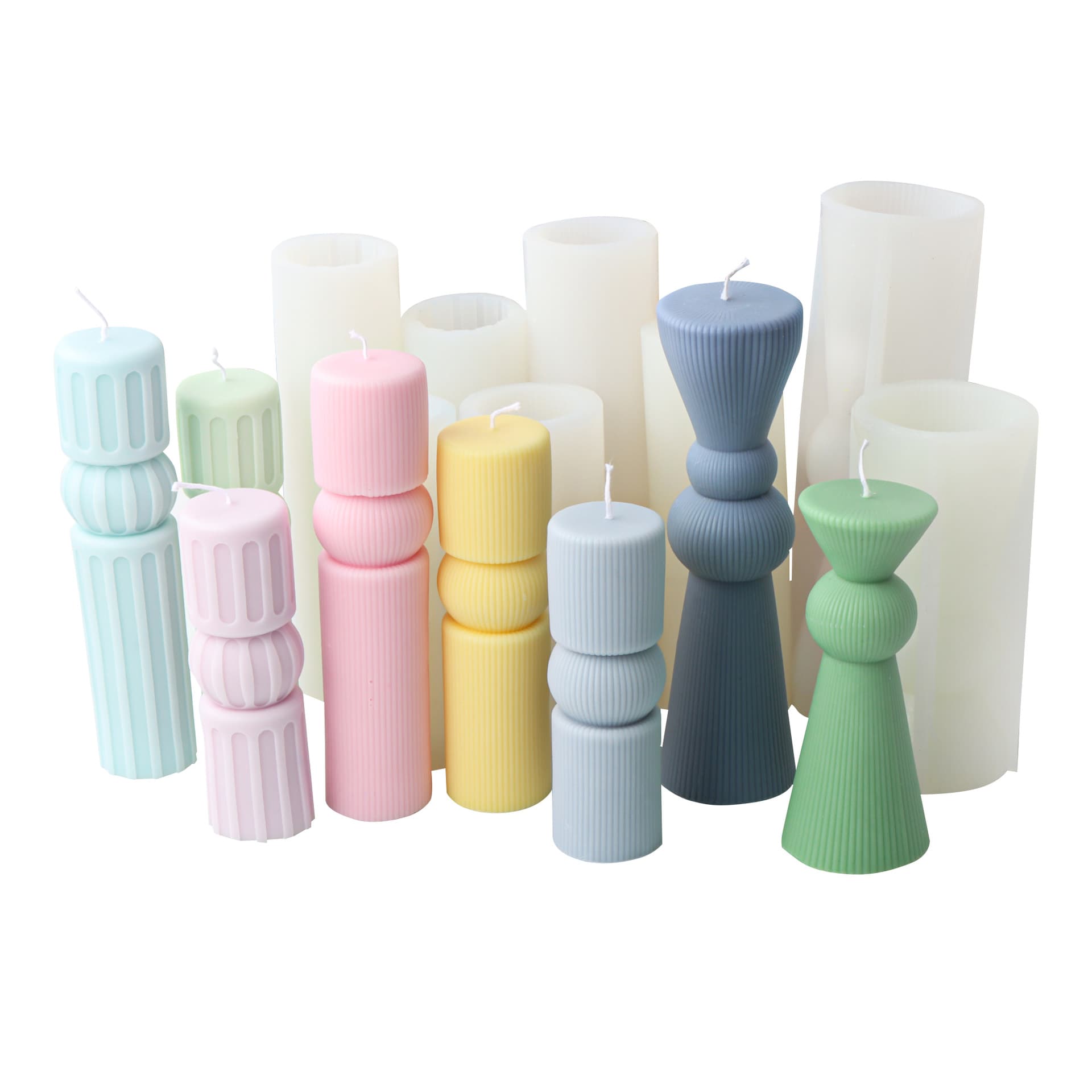 INS Minimalist Geometric Double Rod Ball Candle Mold New DIY Single/Double Hourglass Column Candle Mold