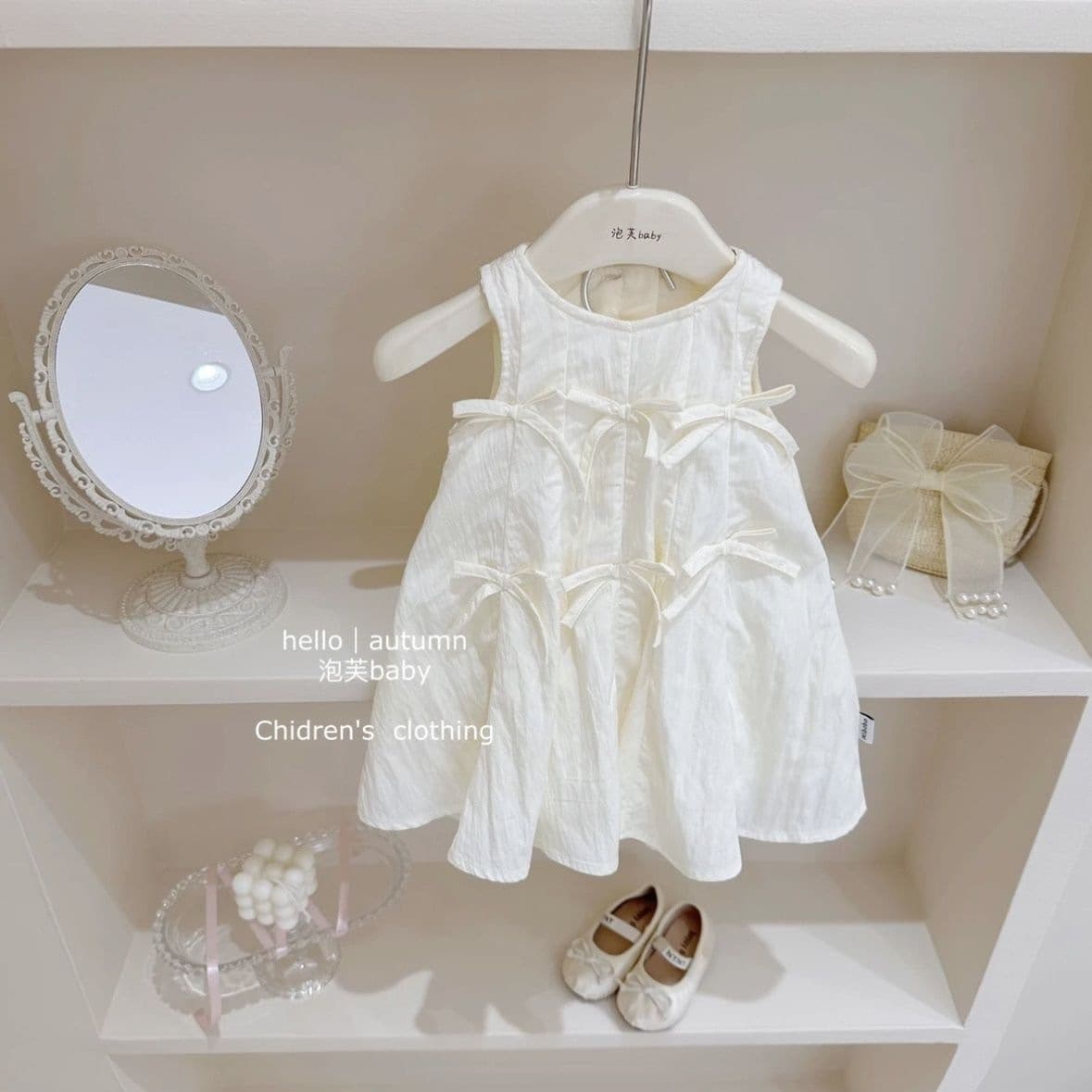 Korean sweet girl outfit #girls French dress western style summer baby girl princess dress vest dress