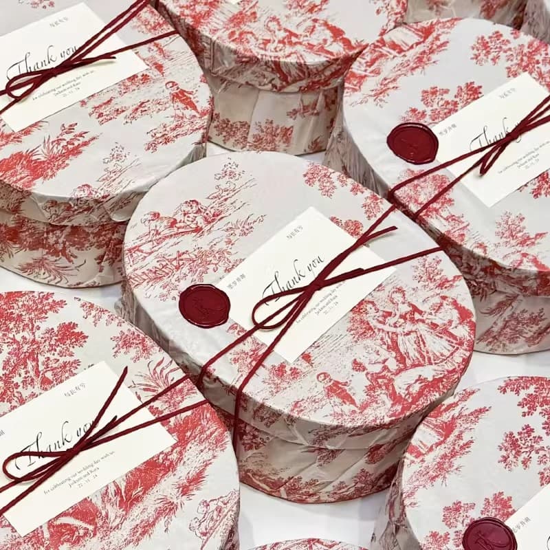 Oval Kraft Paper Gift Box DIY Xiaohongshu INS Muji Style White Valentine's Day Baby Full Moon Gift