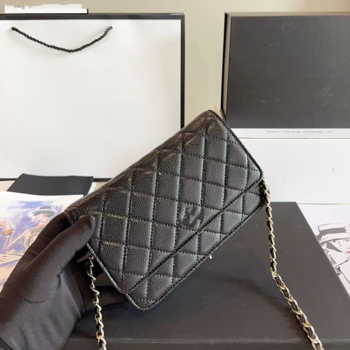 Xiangjia 2025 New Fortune Bag Single Shoulder Crossbody Classic Fashion Versatile Small Chanel-Style Diamond Quilted Chain Women's Handbag