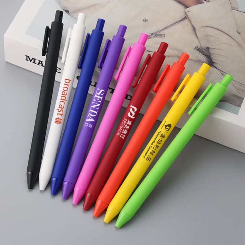 Pen Press Advertising Custom Logo Candy Color Ballpoint Pen Gel Pen Carbon Water Pen Gift Pen Wholesale