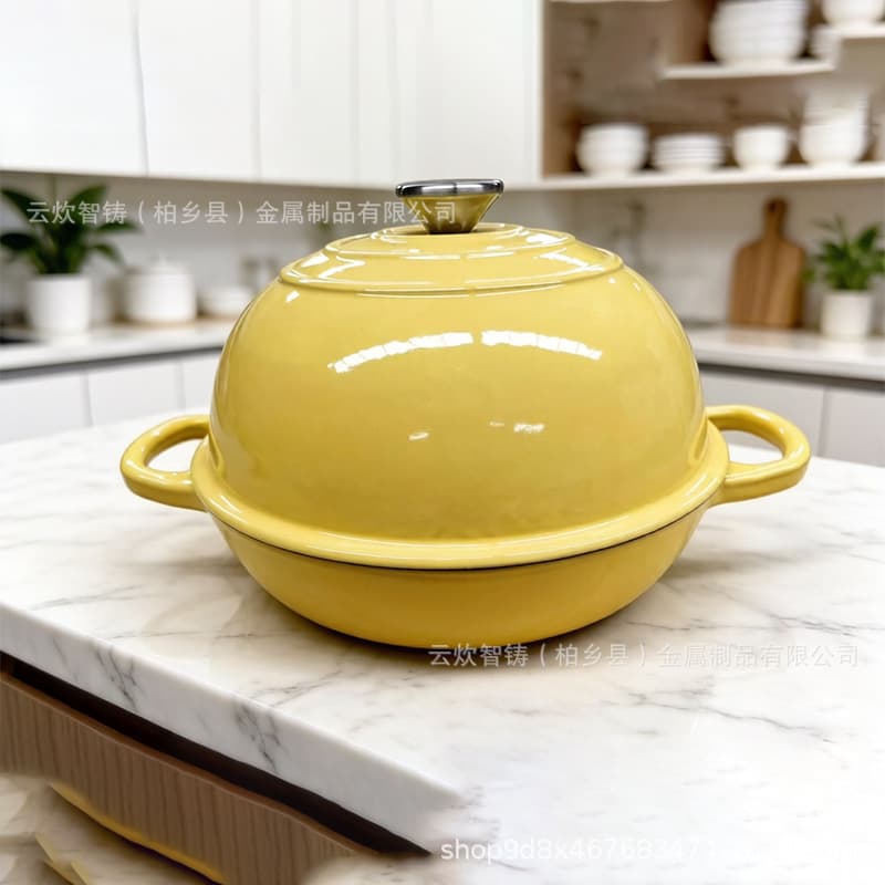 Cross-border Enameled Cast Iron Bread Pot for Sourdough Baking, Non-stick 26cm Enameled Pot