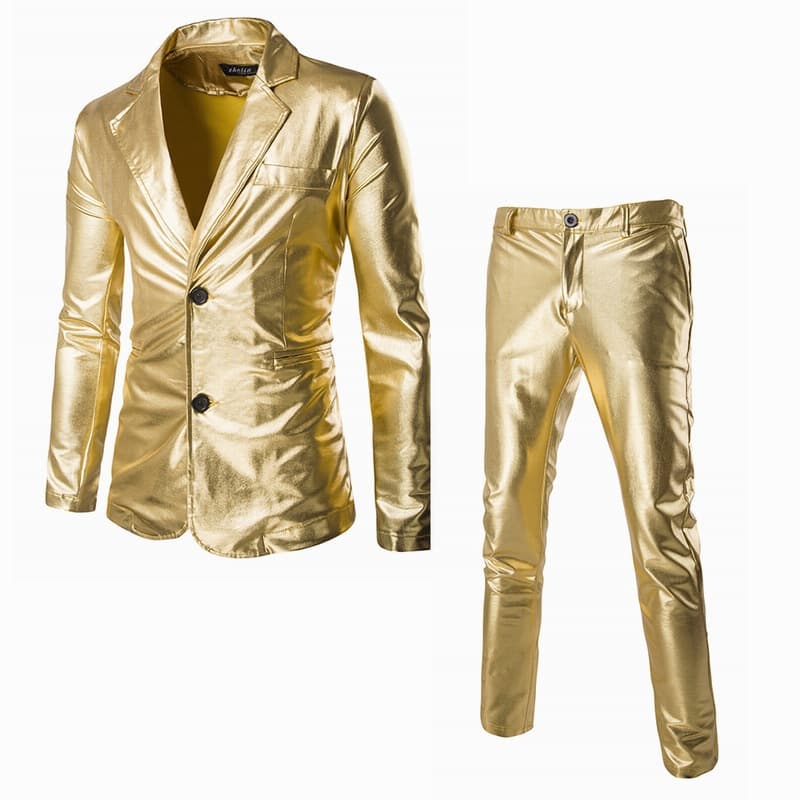 Foreign trade new hot stamping shiny casual suit suit European and American slim men's suit AliExpress ZT-A11