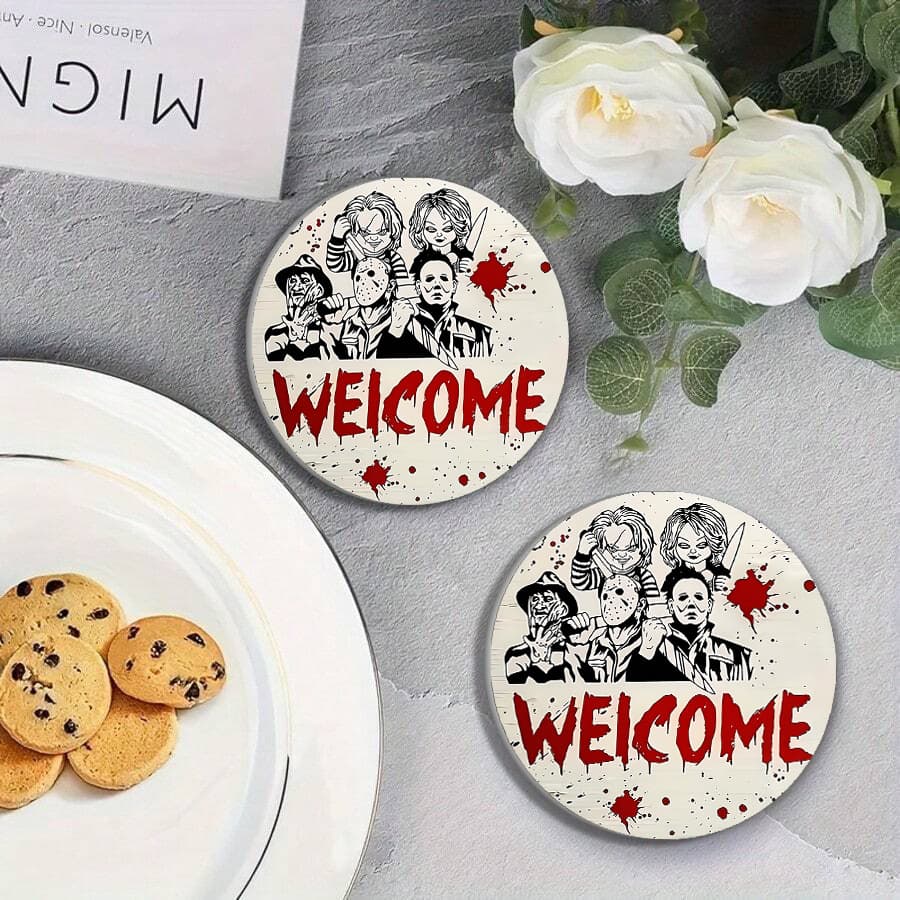 Cross-border Source Round Car Cup Coaster Coffee Cup Coaster Tea Cup Coaster Non-slip Heat Insulation Pad Tea Table Decorative Mat