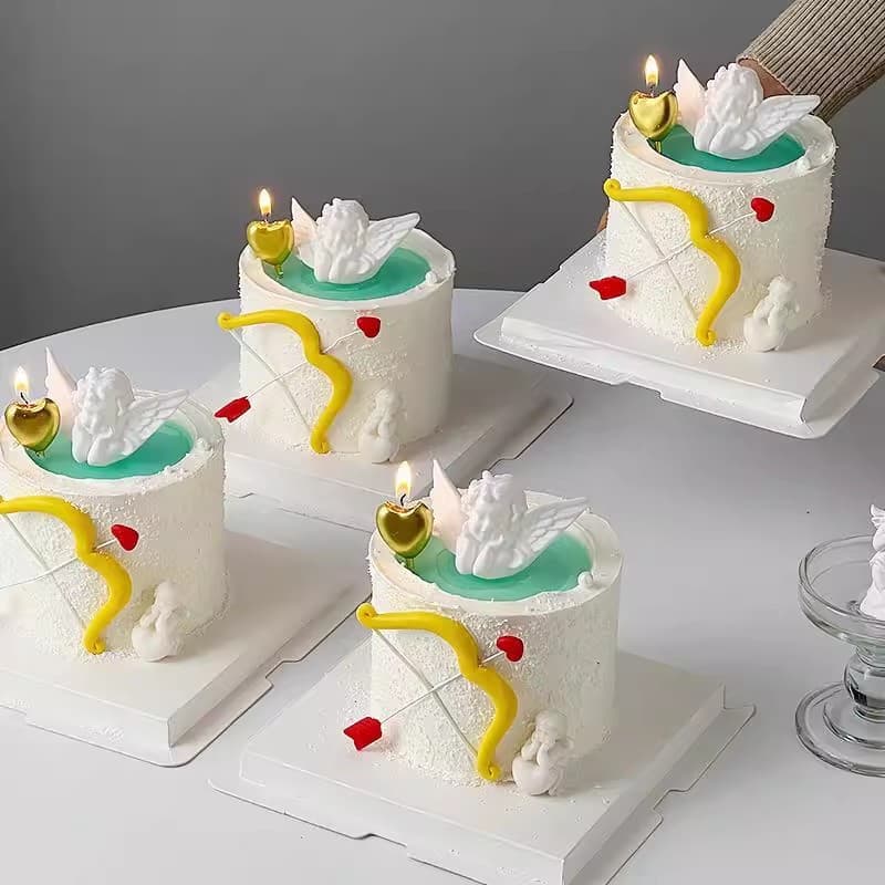520 Valentine's Day cupid bow and arrow confession cake decoration ornaments heart-shaped love candle plug-in