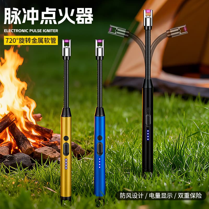 New 804 Metal Hose Kitchen Lighter Candle Aroma Ignition Stick Arc Ignition Gun Rechargeable Lighter