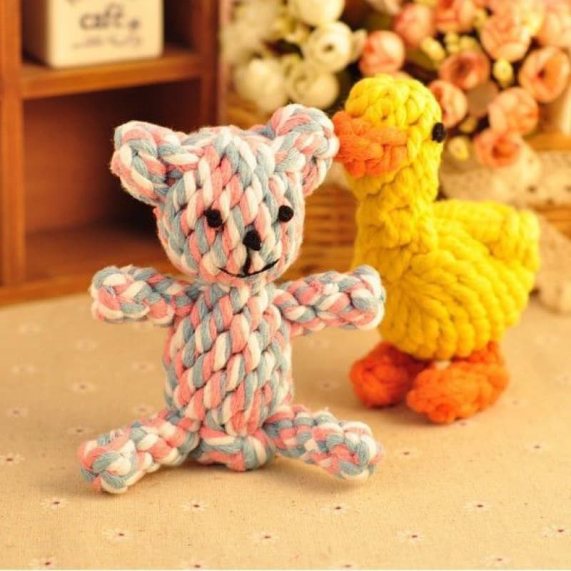 Small Puppy Dog Toy Durable Chew Teething Toy for Small and Medium Dogs Pet Puppy Teddy Dog Toy Rope Knot Supplies