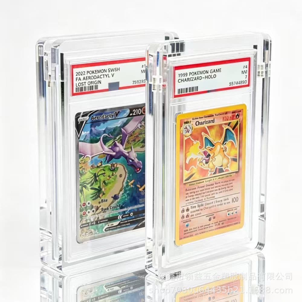 Acrylic Display Case UV-Resistant High-Transparency PSA 35PT Grading Card Protector for Sports Stars and Pokémon