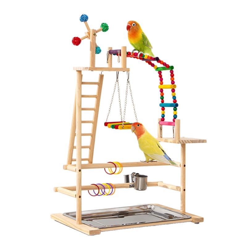 Bird Stand Solid Wood Training Perch with Sichuan Pepper Wood, Playground Platform, Floor Stand for Hand-Fed Birds, Parrot Perch Bird Supplies