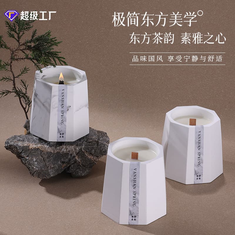 New Aromatherapy Candle Soybean Wax Octagonal Cup Household Fragrance Long-Lasting Scent Expanding High-End Decorative Ornament Companion Gift