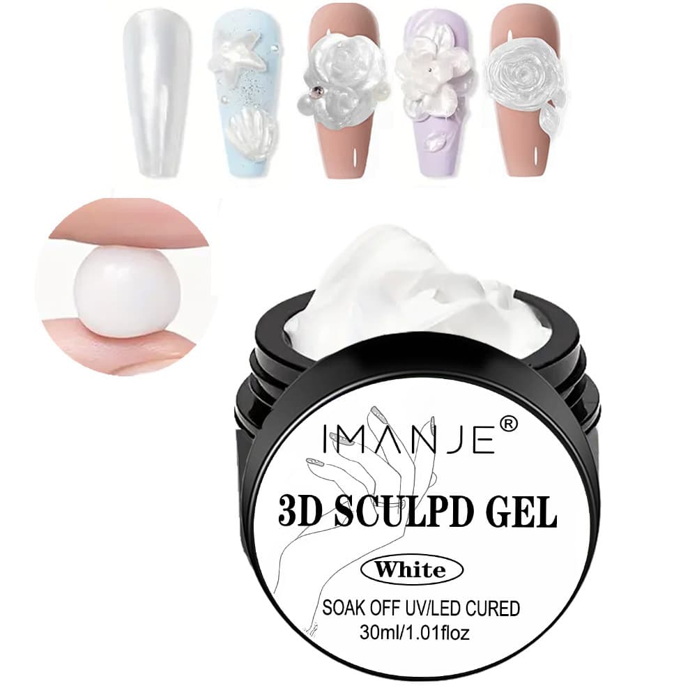 Cross-Border Nail Art Large Capacity White Solid Non-Sticky Squeeze Gel 3D Gel Modeling Gel Nail Carving Gel UV