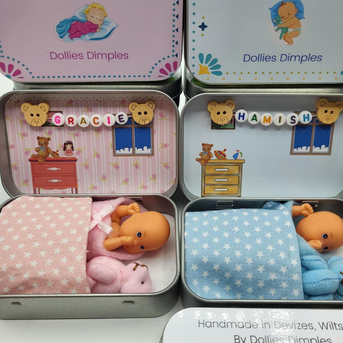 Pocket Baby Doll Bedtime Set in Tin Travel Toy