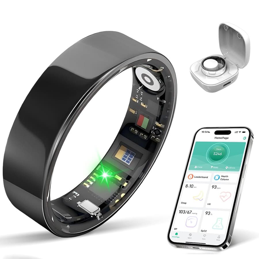 Cross-border Smart Ring with Heart Rate, Blood Oxygen, Health Monitoring, Step Counting, Exercise, Sleep Tracking, Bluetooth, IP68 Waterproof