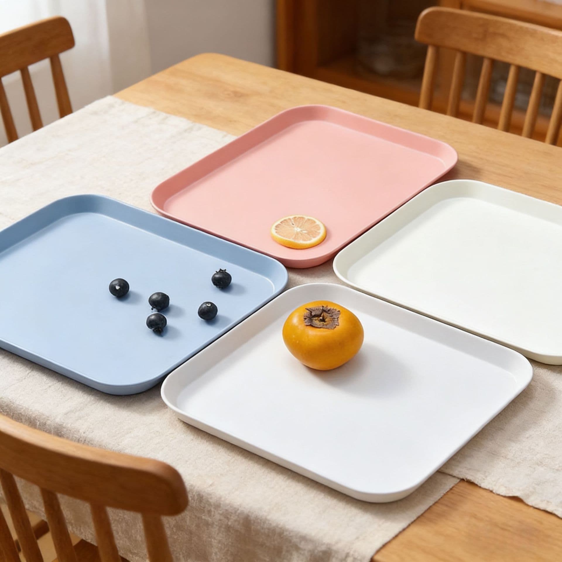Ins-style tray, home tea tray, wheat straw plate, commercial catering fruit plate, plastic
