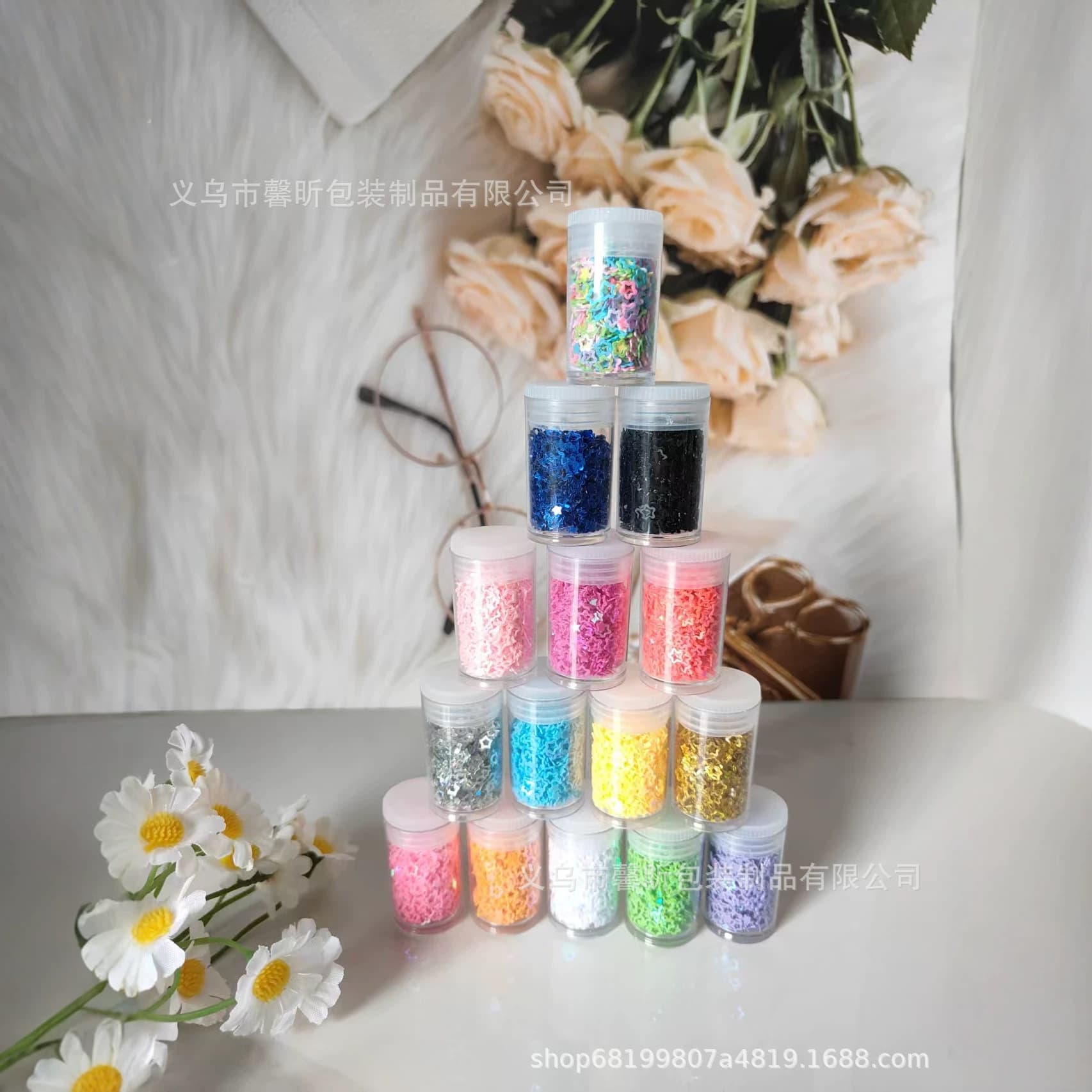 Nail Art Sequins Glitter 4mm Hollow Five-Pointed Star Patches Phone Case DIY Materials Wholesale