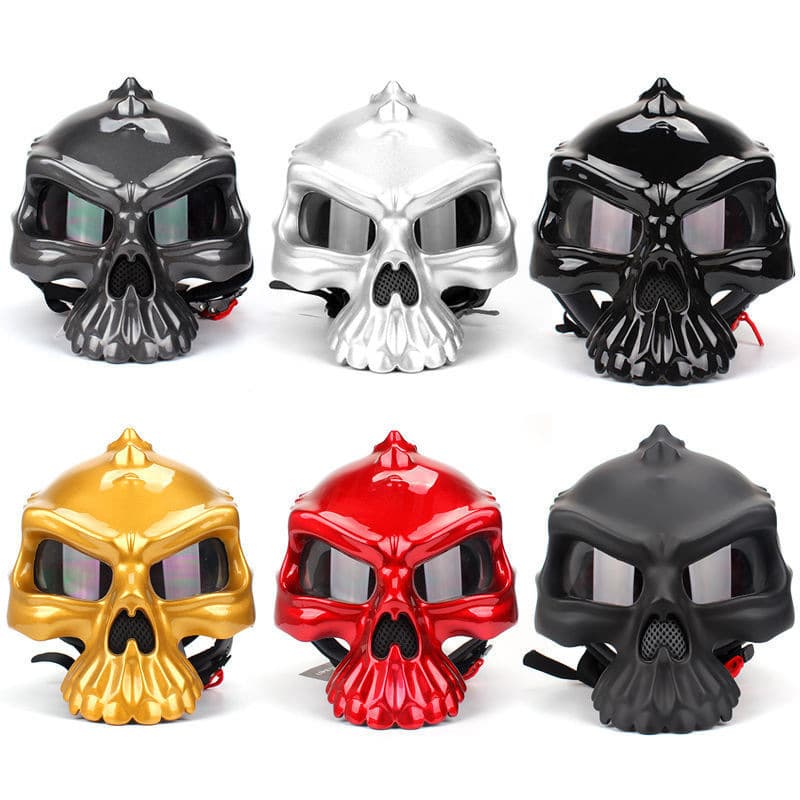 Electric Vehicle Helmet Men's Fashion Versatile Dual-Sided Reversible Skull Helmet Premium ABS Half Helmet Stylish All-Season