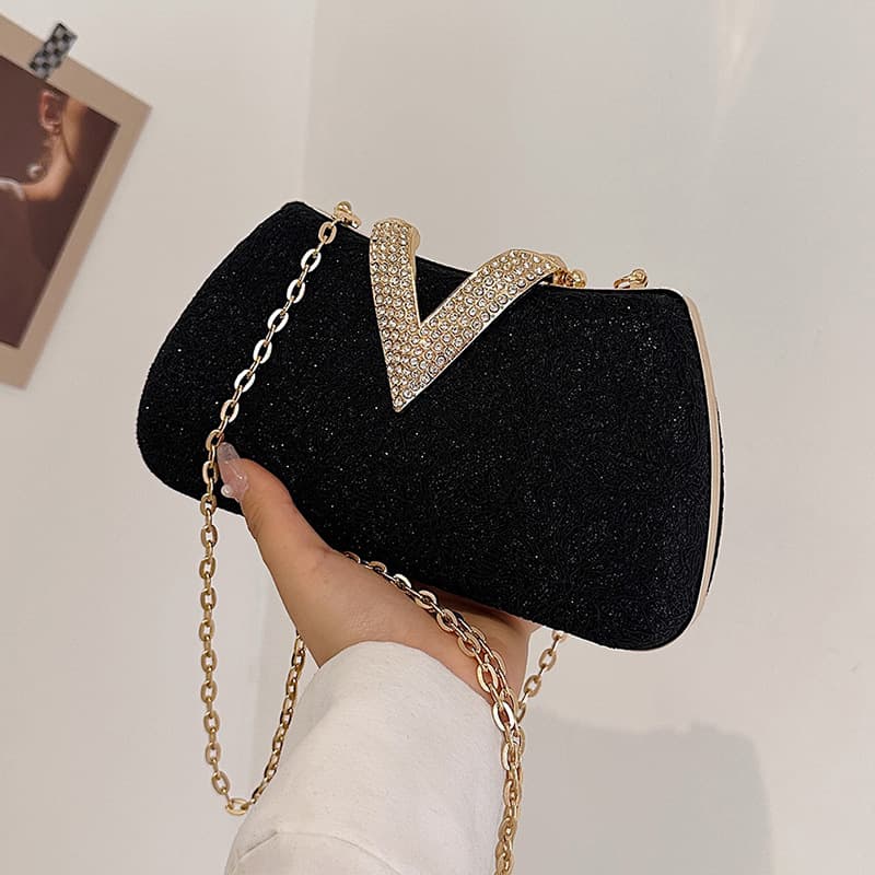 New Box Bag Niche Design Hand-Held Evening Bag Trendy Korean Style Chain Bag Texture Single Shoulder Crossbody Bag Evening Bag