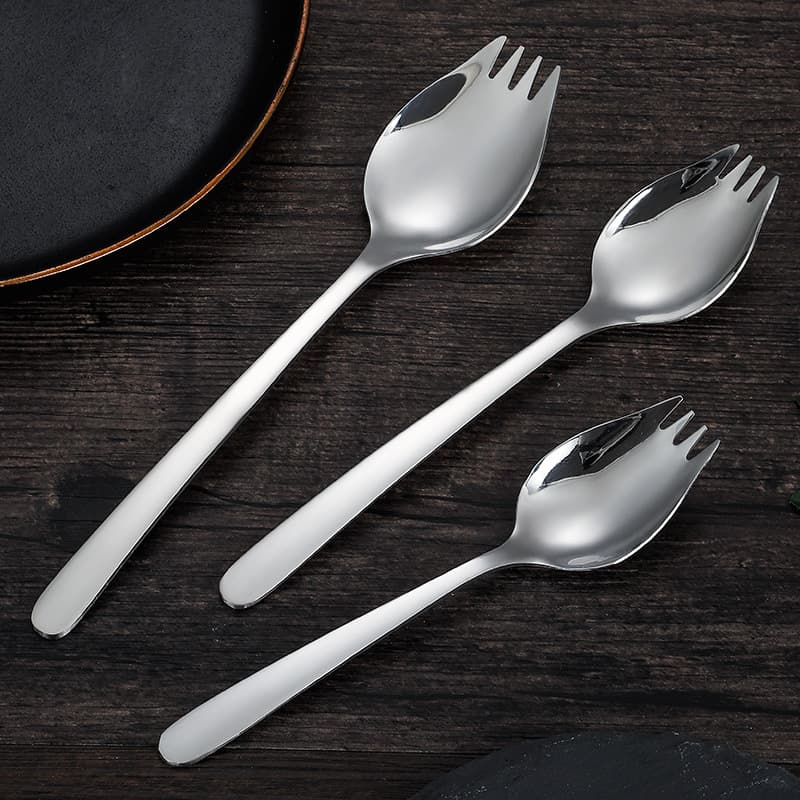 Amazon 304 Stainless Steel Salad Fork and Spoon, Salad Spoon Fork, Dessert Spoon Fork, Pasta Fork, Instant Noodle Spoon Fork Combo