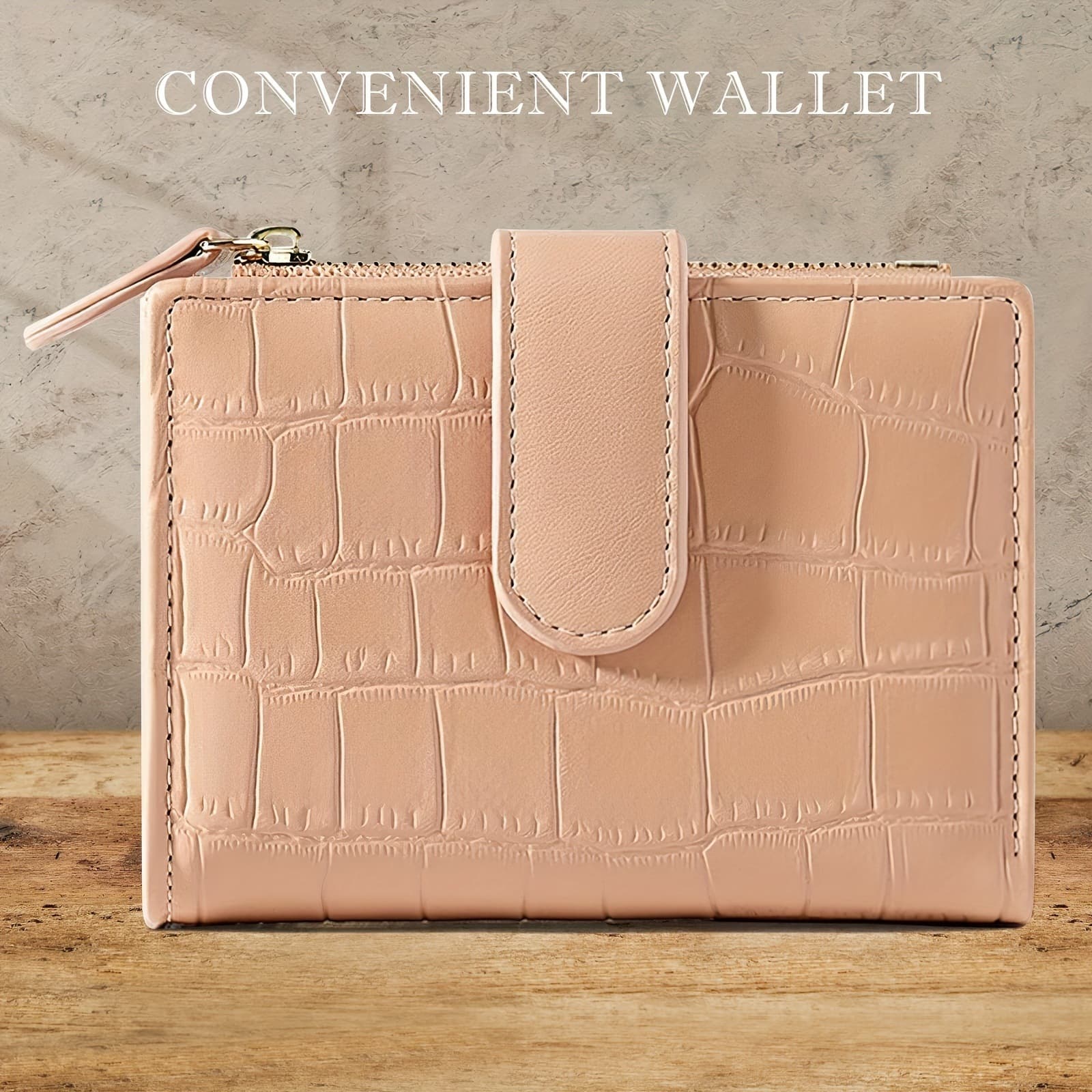 E 62901 Stone Pattern Short Wallet Multi Card Holder