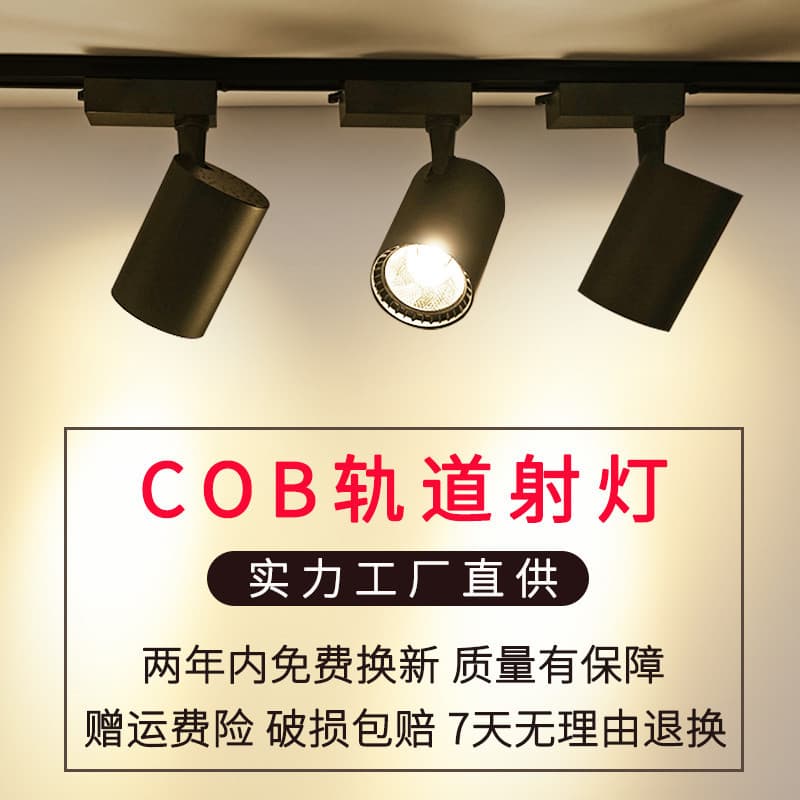 Track Spotlight COB Sliding Rail Light Guide Rail Surface-Mounted 20W 30W Clothing Store Bubble Tea Shop Exhibition Hall LED Track Light
