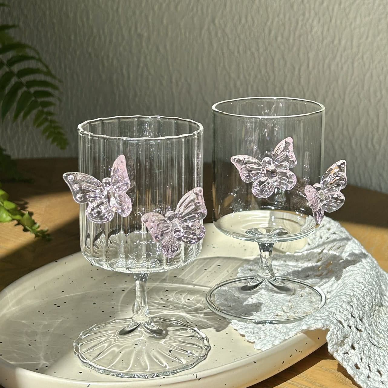 Original Designer Goblet Ins High-Value Butterfly Wine Glass Butterfly Water Glass Champagne Wine Glass Cocktail Glass