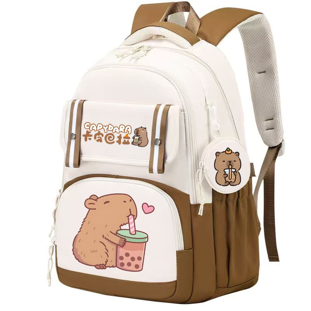 Hot-Selling Capybara Printed Backpack Trendy Student Backpack Lightweight Large Capacity