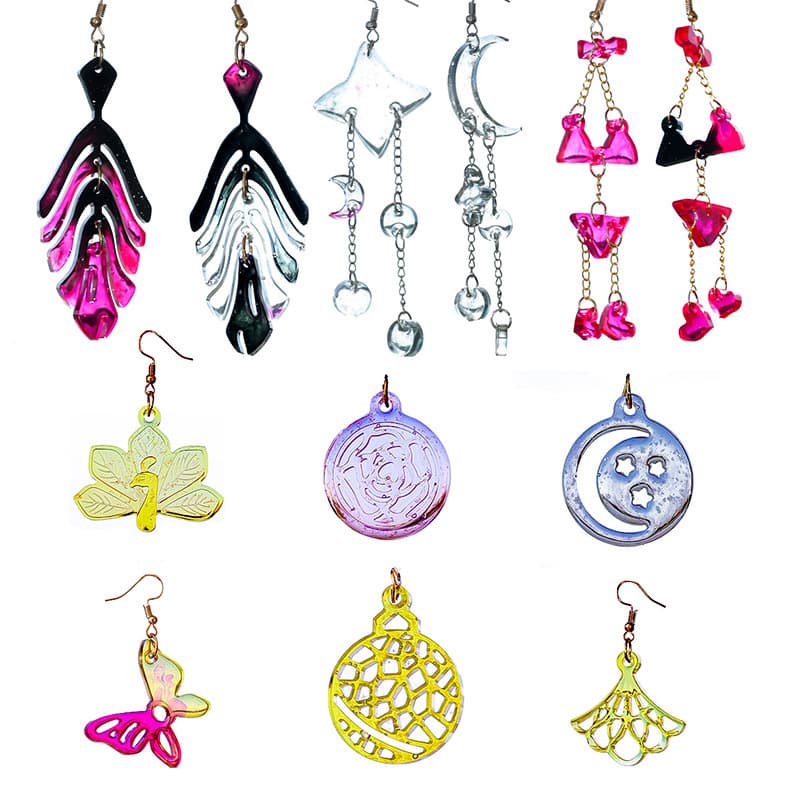 DIY Resin Angel Wings Series Earring Silicone Mold Moon Girl Pendant Earring Hanging Jewelry Mold