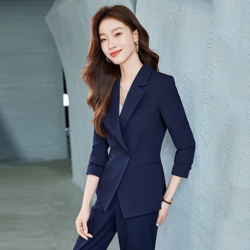 Black Suit Set for Women, High-End Professional Uniform for Reception, Sales Office, Interview, Host