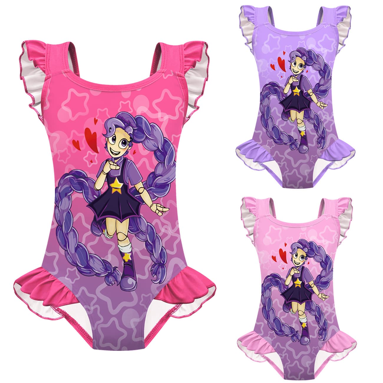 New swimsuit cosplaybobi time lily girls character printed one-piece lace swimsuit 20867