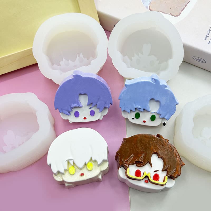 Light and Night Love Cartoon Character Squishy Silicone Mold DIY Chocolate Fondant Mousse Cake Decoration Mold
