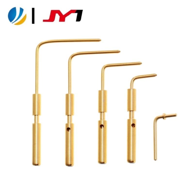 Juying factory direct sales copper gold-plated tin-plated 2.0 crown spring aviation pin PCB substrate 1.0 bent needle terminal