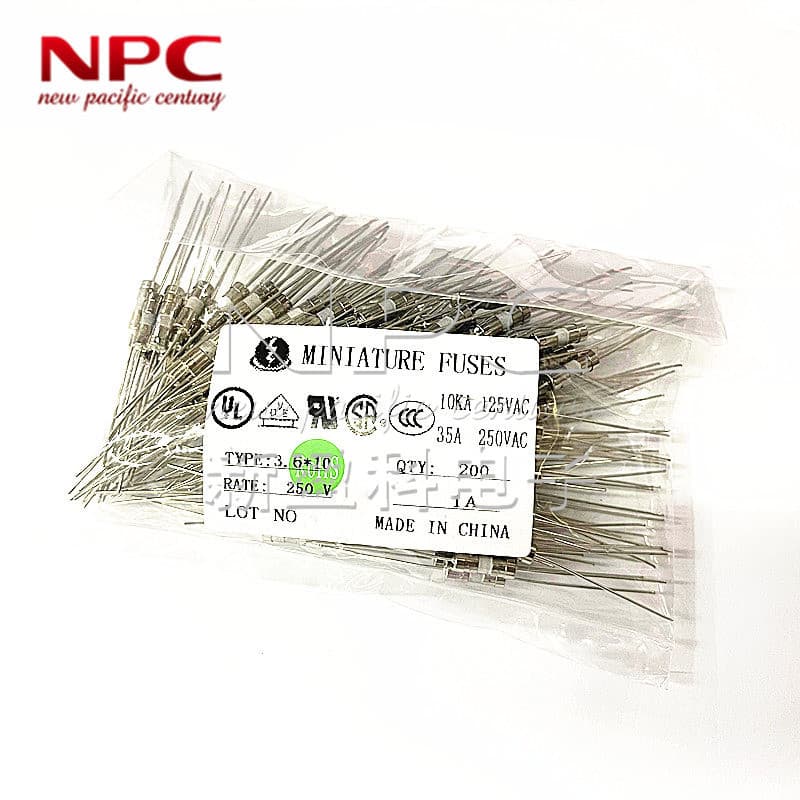 Ceramic Dual-Cap Slow-Blow Fuse 3.6*10 3.6x10 T1.25A 250V ROHS Series Fuse Tube