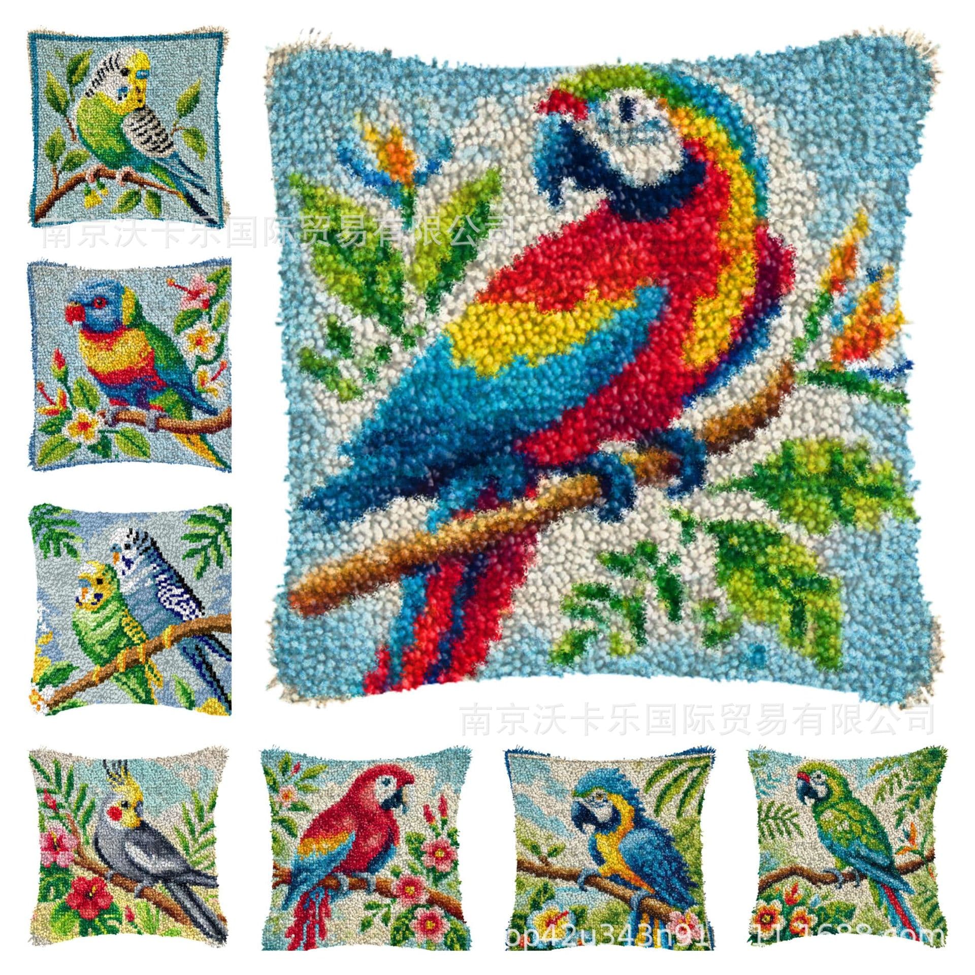 DIY Shaped Animal Pillow Latch Hook Kit with Yarn and Materials Included