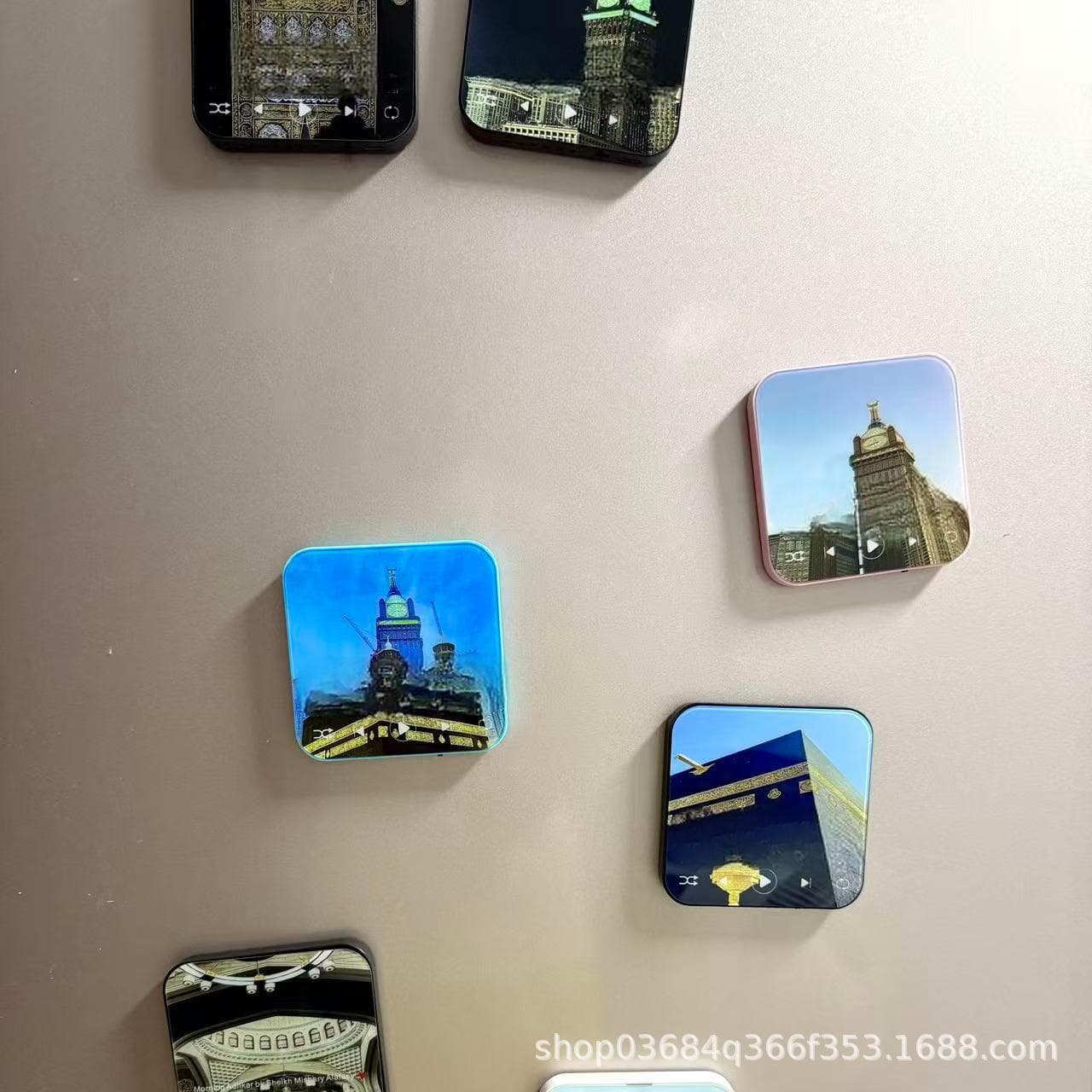 Cross-border Middle East Saudi Arabia Architectural Design Music Box Custom Image Refrigerator Magnet with Bluetooth Download Function