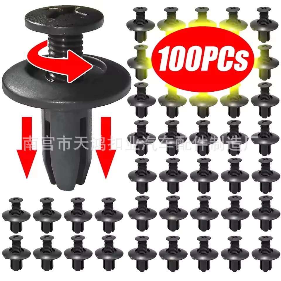 6mm mm hole plastic rivet fastener fender bumper push pin clip car screw buckle clip