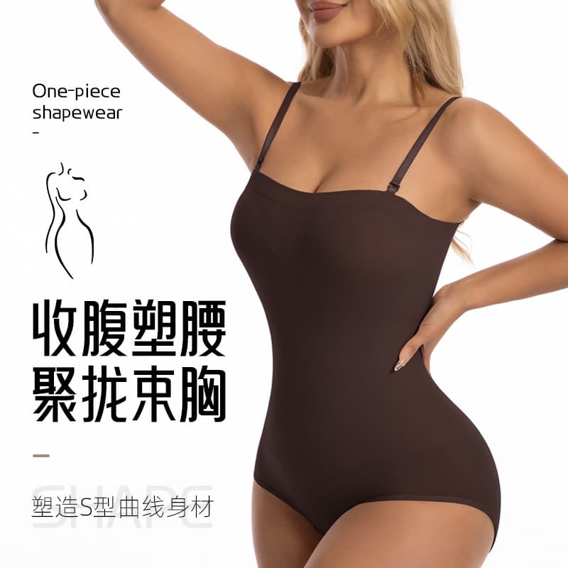 Cross-border European and American Shapewear Bodysuit for Women, Strapless Tube Top, Waist Cincher, Tummy Control, Open Crotch, Butt Lifting, Body Shaper