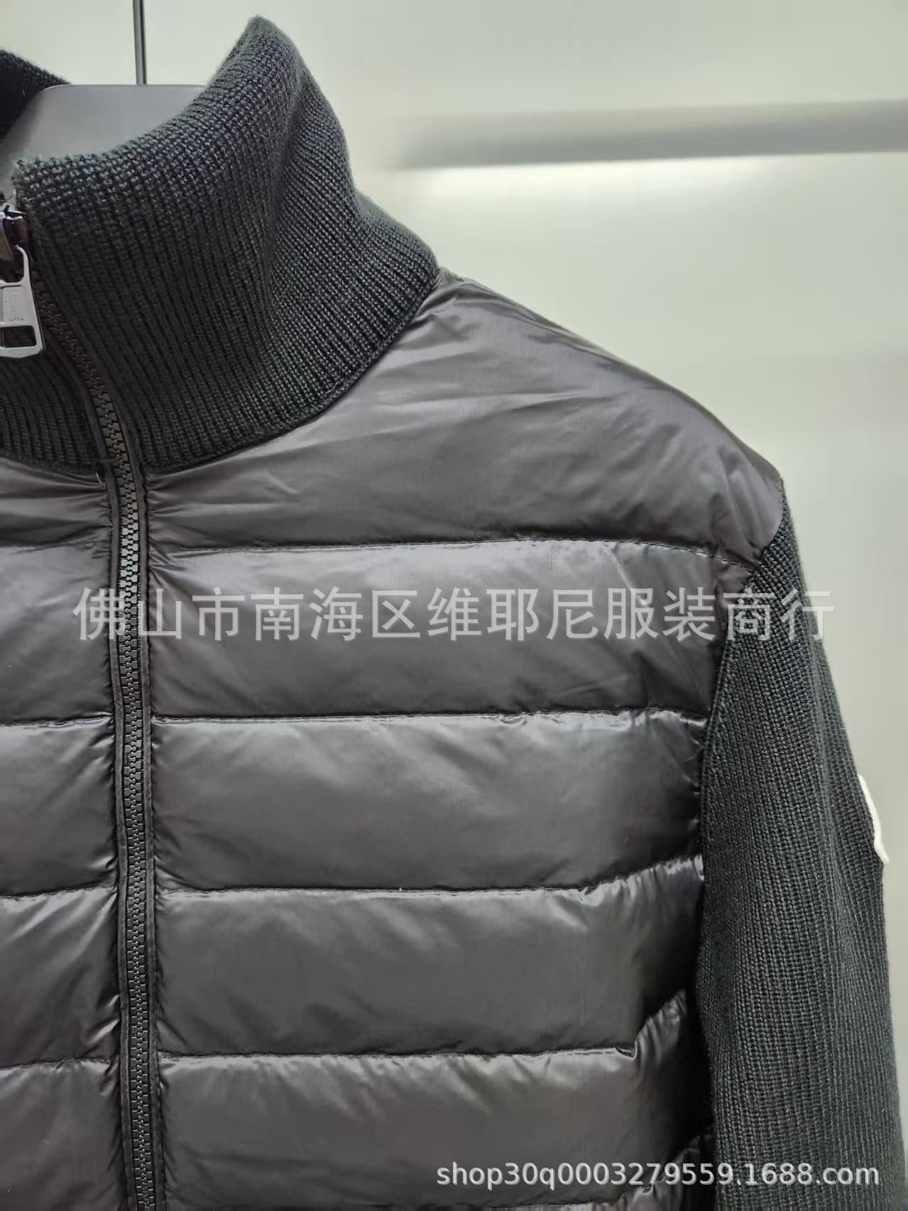 High Quality Authentic M Brand Autumn/Winter Knit Patchwork Stand Collar Down Jacket Lightweight Warm Windproof Coat