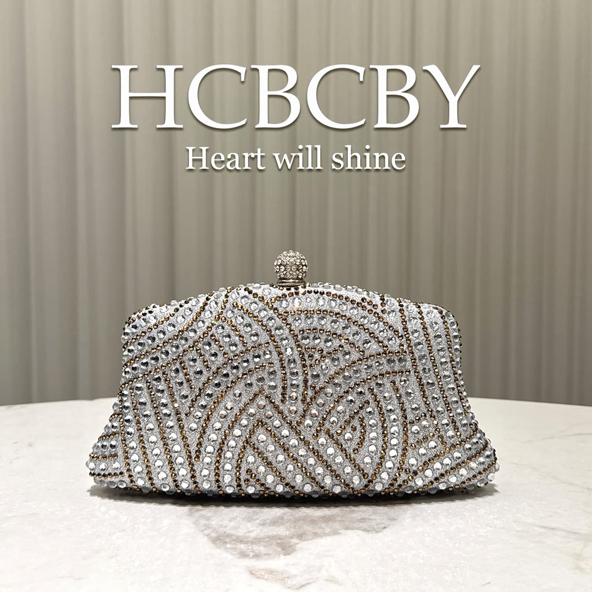 Women's Sparkling Luxury Rhinestone Evening Bag, Pairs with Gown and Evening Dress, Fashionable Elegant Clutch