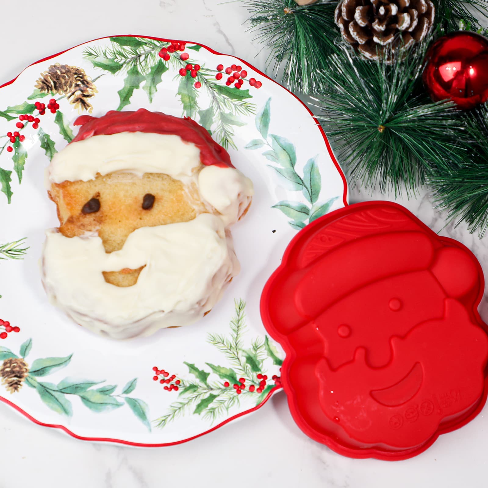 FCM Christmas Silicone Cake Mold Santa Claus Shape Cake Cookie Christmas Pudding Customizable Mold
