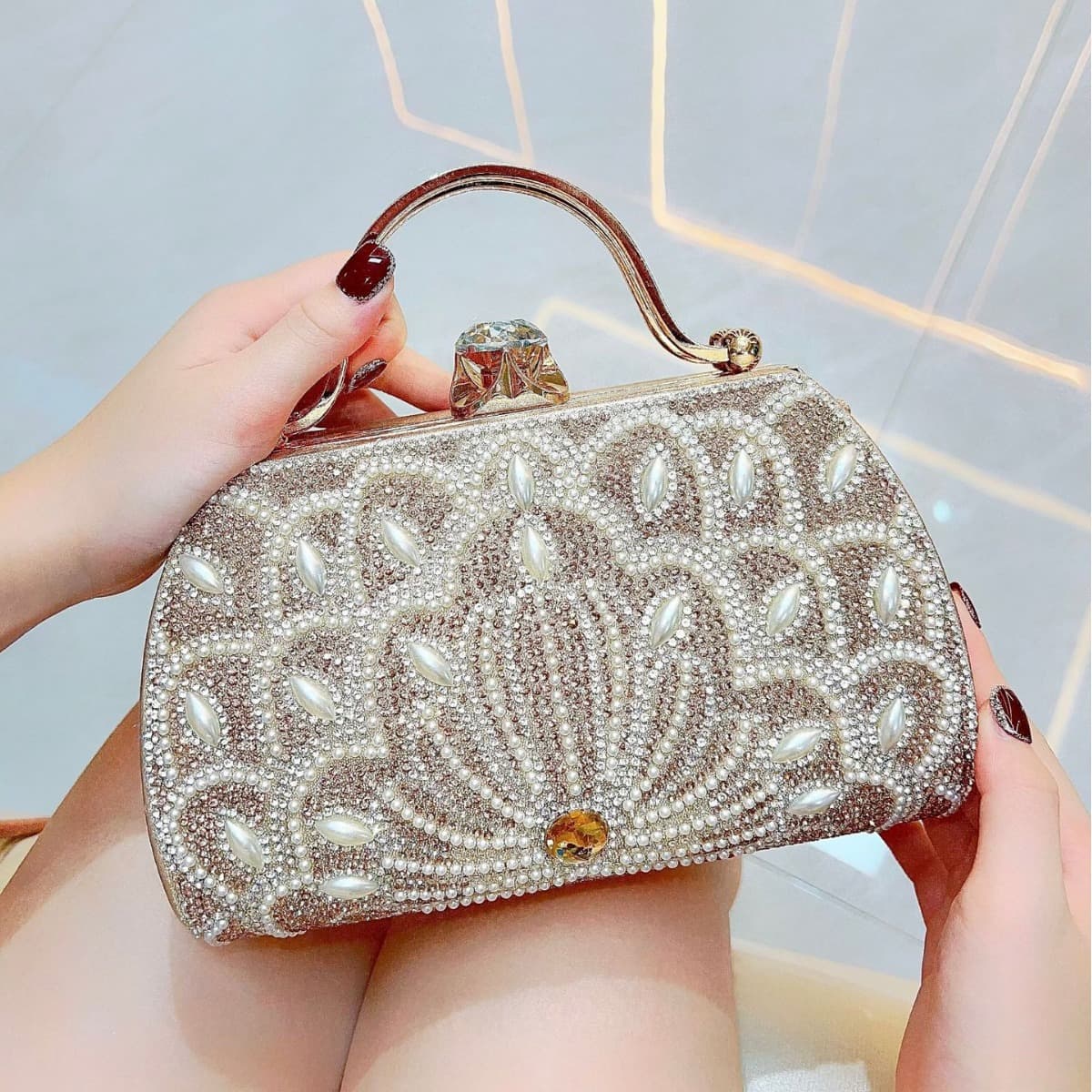 New Cross-border Rhinestone Handbag Handbag KTV Cheongsam Bag Women's Small Handbag Shoulder Crossbody Bag Evening Banquet Bag