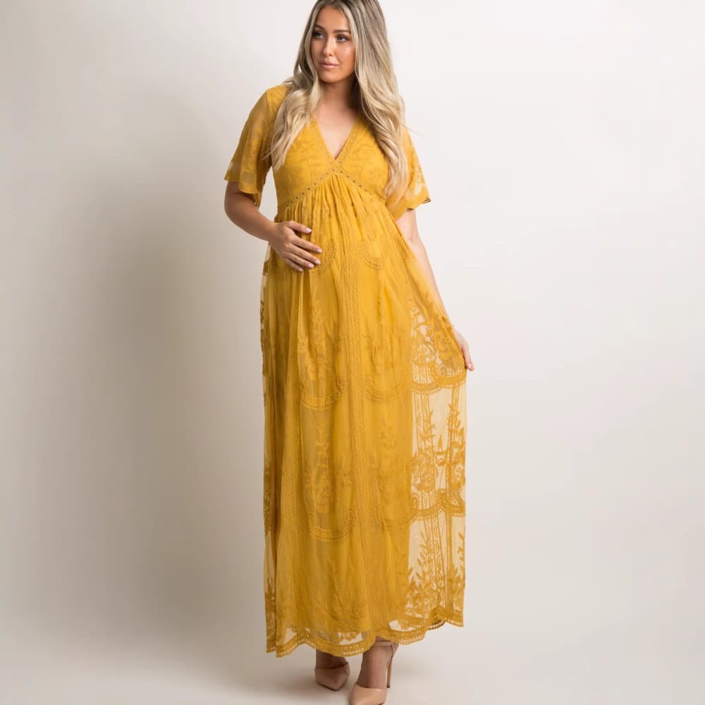 AliExpress Ebay Maternity Photography Lace Long Dress Export Maternity Lace Floor-Length Dress 1882