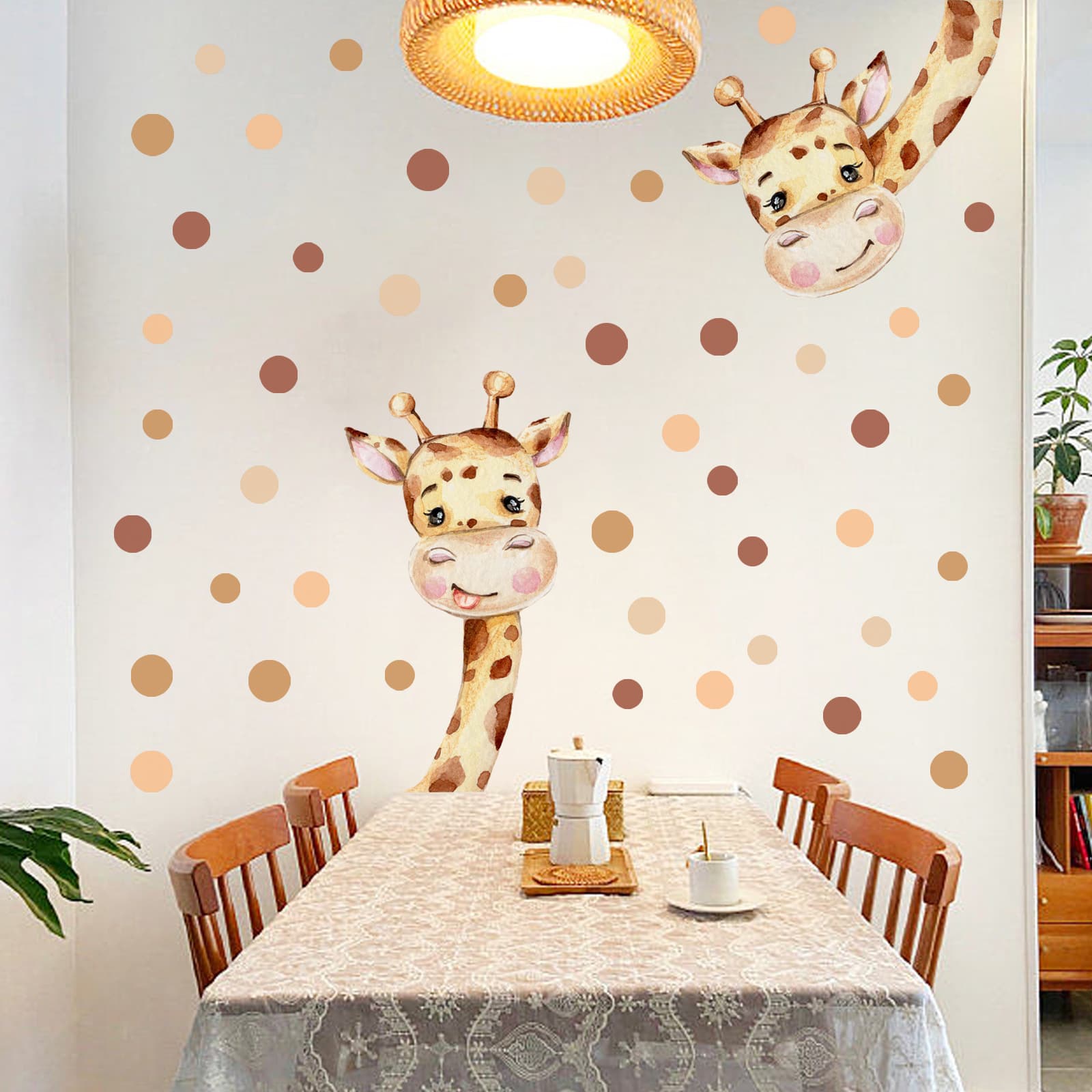 M14759 Cartoon Animal Giraffe Wall Sticker Self-Adhesive Home Background Decoration for Living Room Bedroom Kids Room