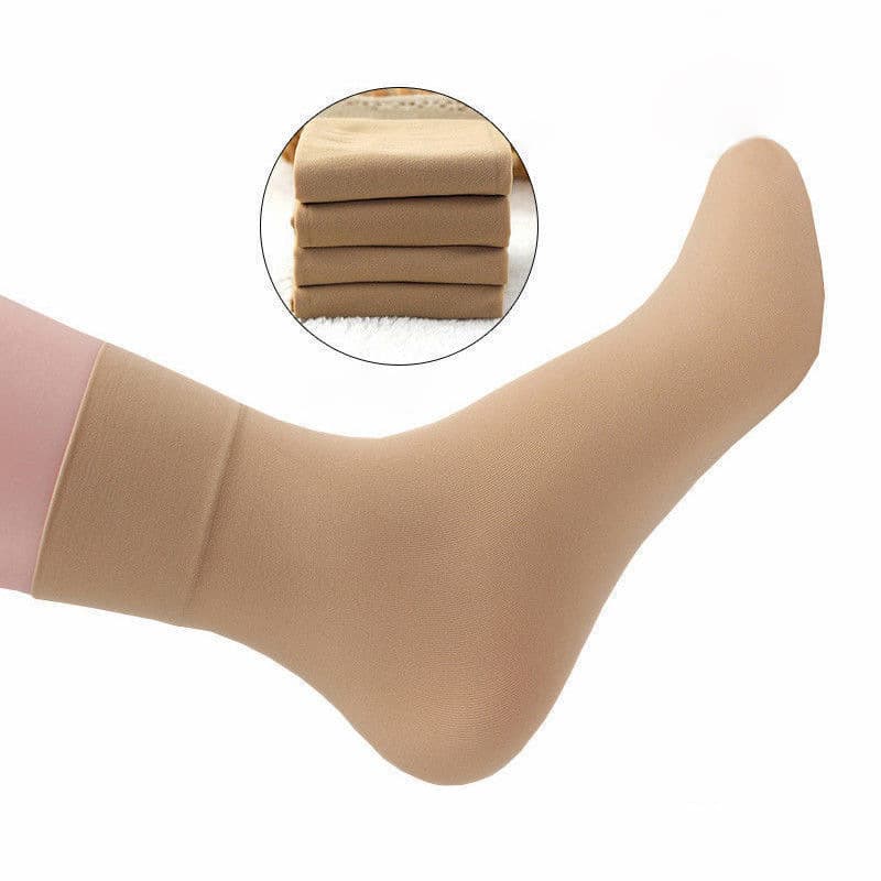 Thick stockings, spring and autumn thickened short stockings, thick wire socks, short socks, mid-calf socks for women, spring and summer thin elastic breathable.